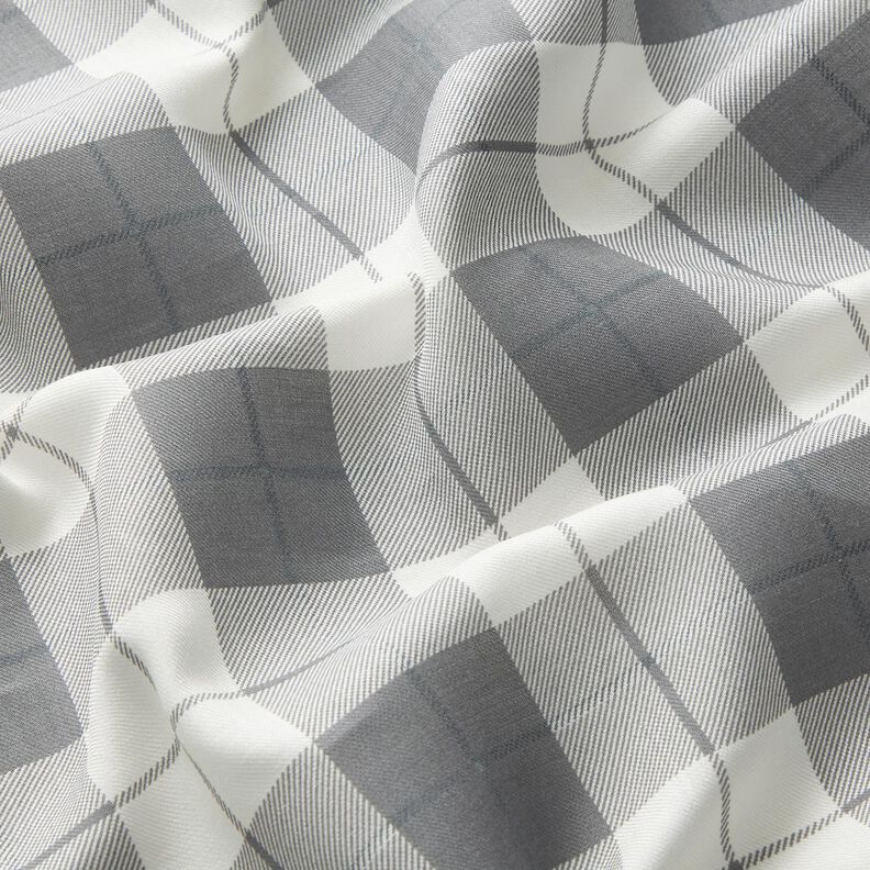 Tecido fino de algodão Xadrez – cinzento claro/branco,  image number 2