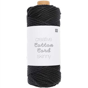 Creative Cotton Cord Skinny Fio de Macramé [3mm] | Rico Design – preto, 