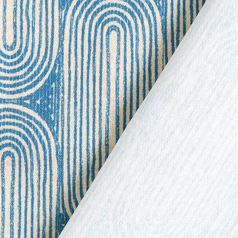Tecido para decoração Meio linho Panamá Arcos – azul real/natural,  image number 4