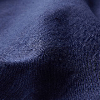 Mistura de linho e algodão Liso – azul-marinho, 