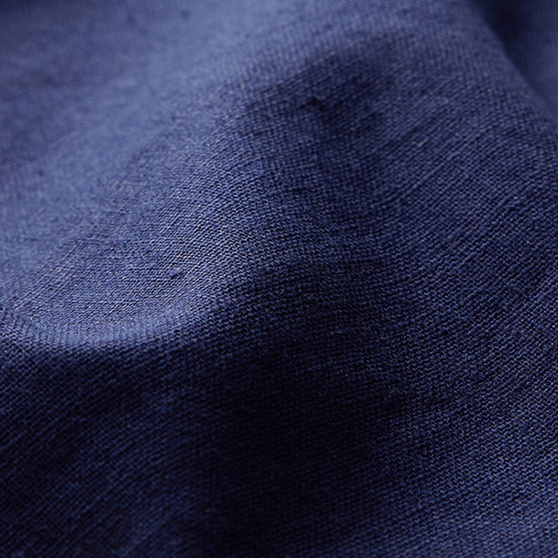 Mistura de linho e algodão Liso – azul-marinho,  image number 2