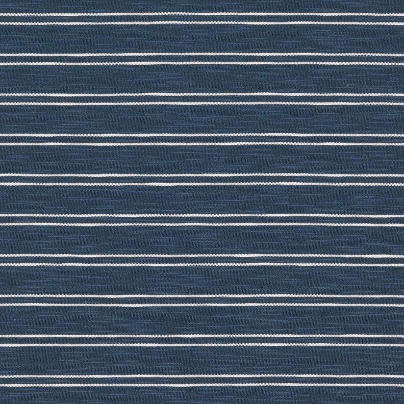 Jersey de algodão Riscas irregulares – azul-marinho/branco,  image number 1
