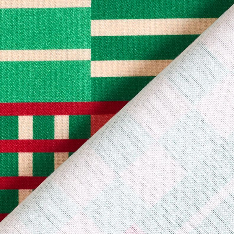 Tecido para decoração Meio linho Panamá Formas modernas – verde zimbro/vermelho escuro,  image number 4