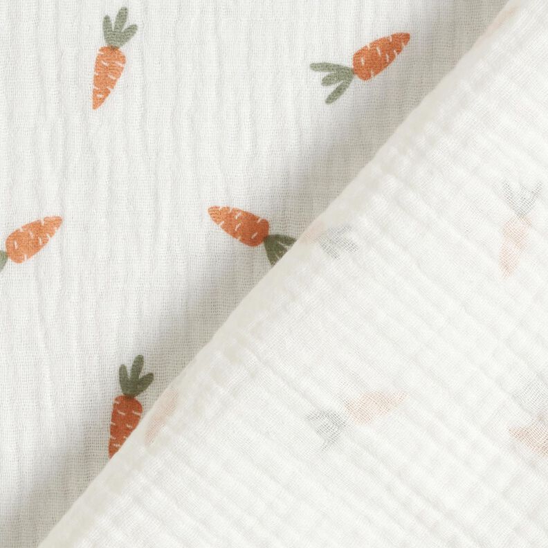 Musselina/ Tecido plissado duplo Cenouras pequenas – branco sujo,  image number 4