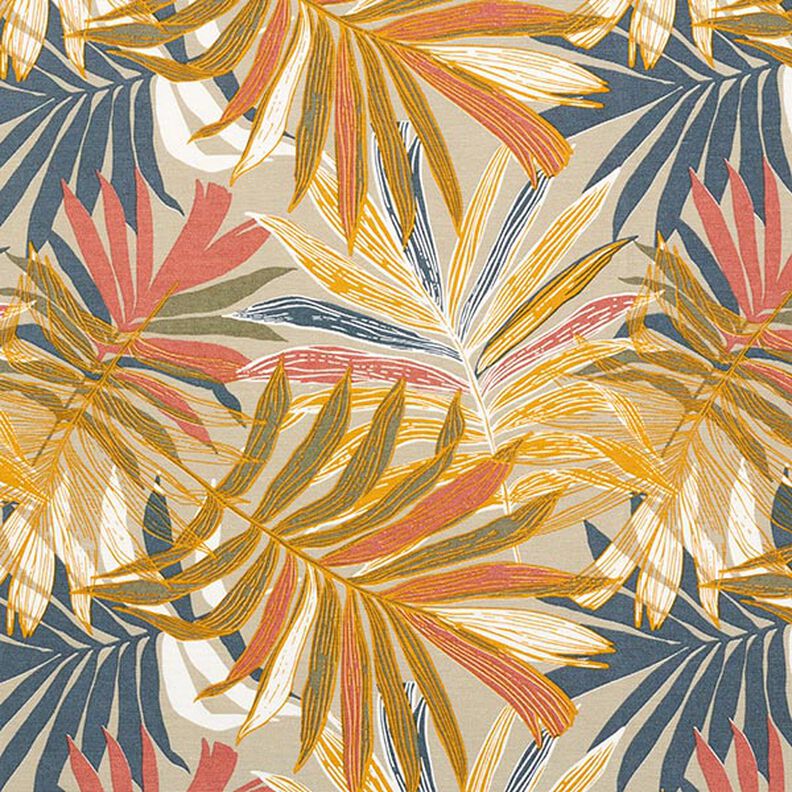 Tecido para decoração Lona Folhas da selva 280cm – cor de areia/cor de malagueta,  image number 1