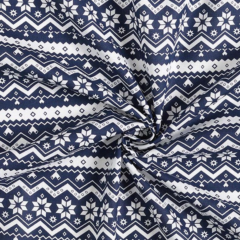 Tecido de algodão Popelina Padrão norueguês – azul-noite,  image number 3