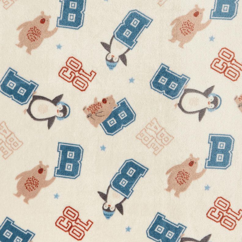 Tecido polar fofinho Casacos Estilo College – bege claro/azul,  image number 1