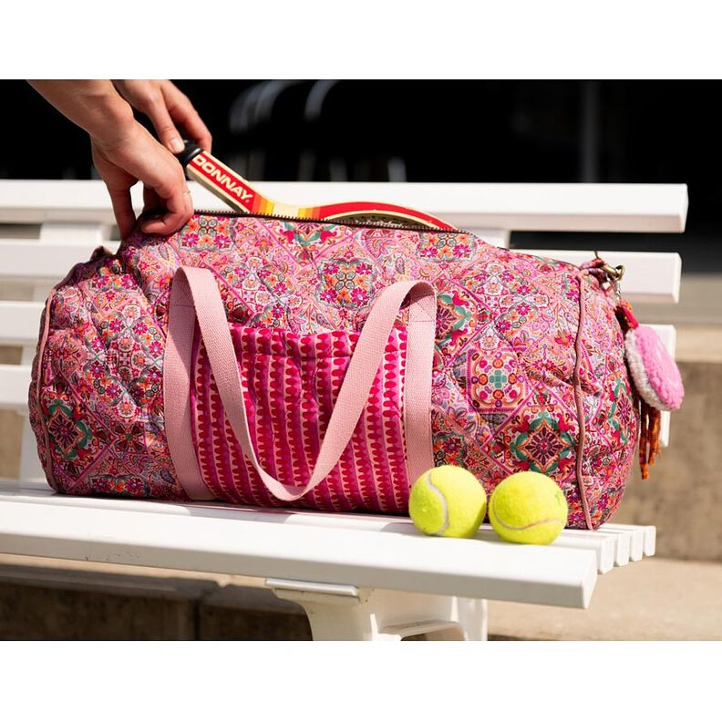 Tecido acolchoado Dupla face Losangos | Poppy Fabrics – rosa intenso/verde pinheiro,  image number 5