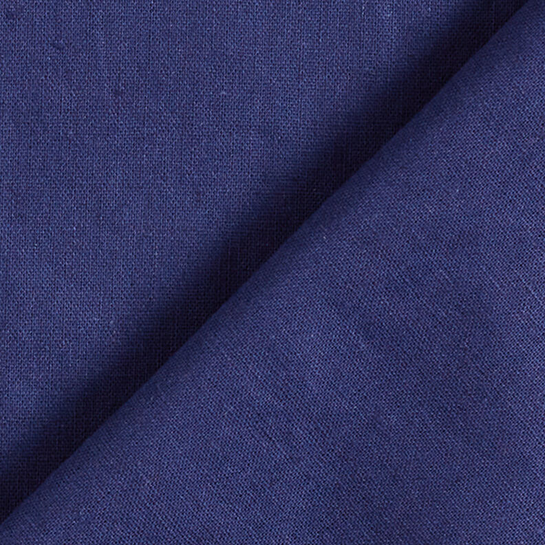 Mistura de linho e algodão Liso – azul-marinho,  image number 3