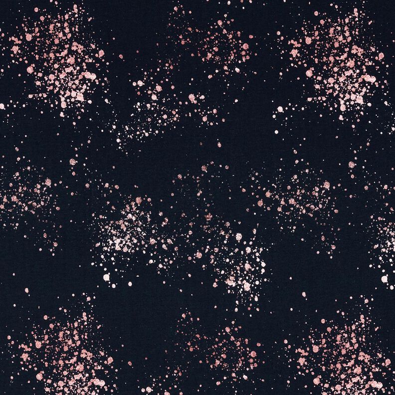 Jersey de algodão Salpicos dourados | Glitzerpüppi – preto azulado/rosa-velho escuro,  image number 1