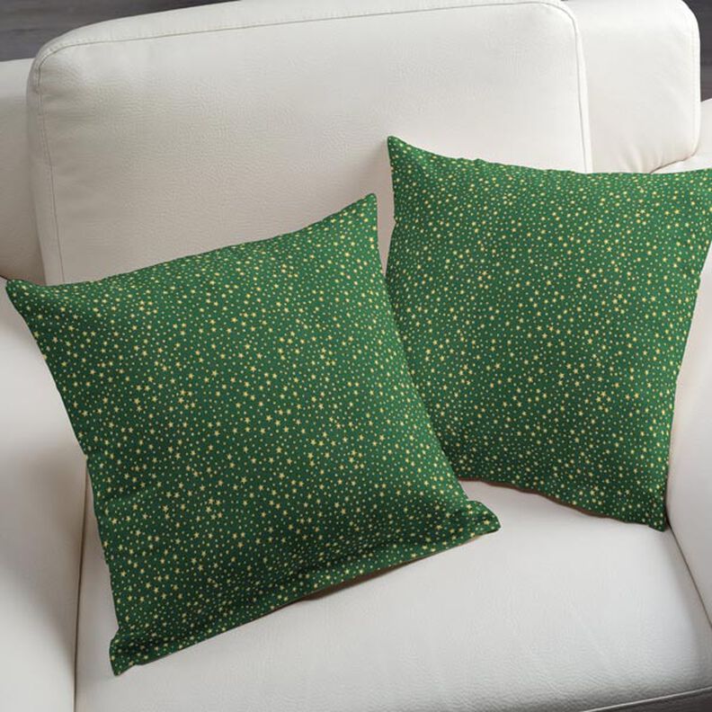 Tecido de algodão Cretone Céu estrelado natalício, pequeno – verde escuro/dourado,  image number 6