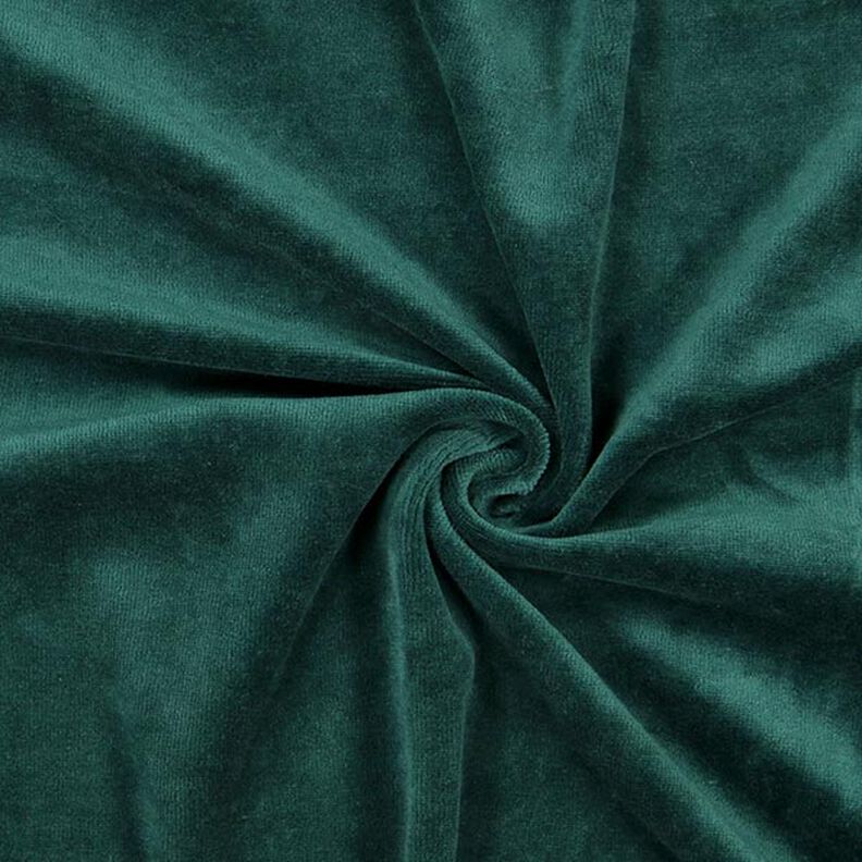 Tecido aveludado Nicki Liso – verde escuro,  image number 1