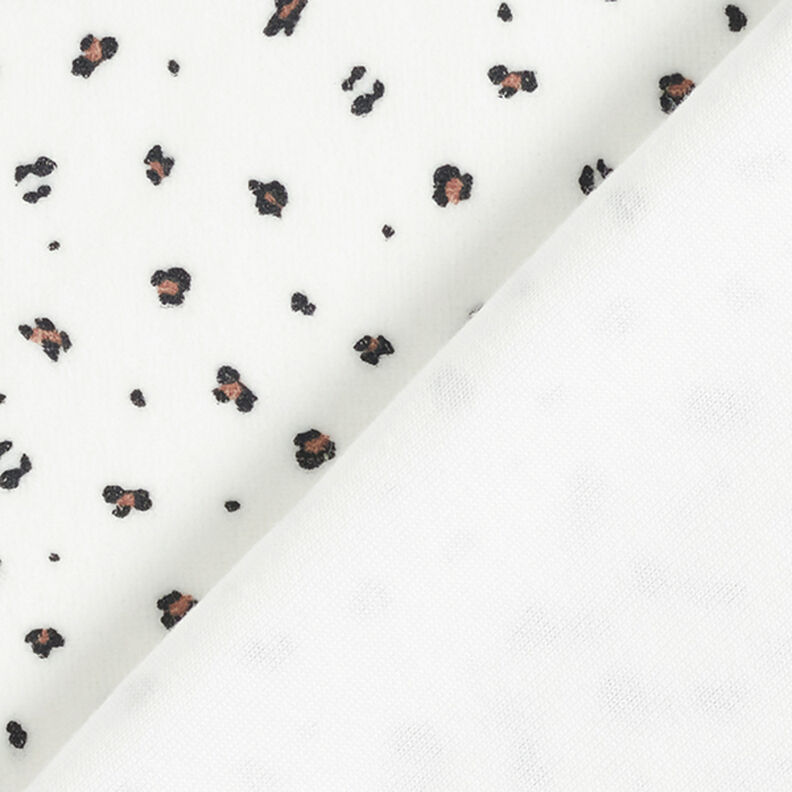 Tecido aveludado Nicki Pequeno padrão Leo – branco,  image number 4