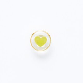 Botão com pé Coração com rebordo dourado [ Ø 11 mm ] – amarelo/dourado, 