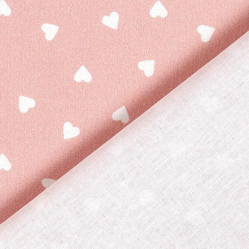 Corações espalhados de popeline de algodão orgânico – rosa embaçado,  image number 4