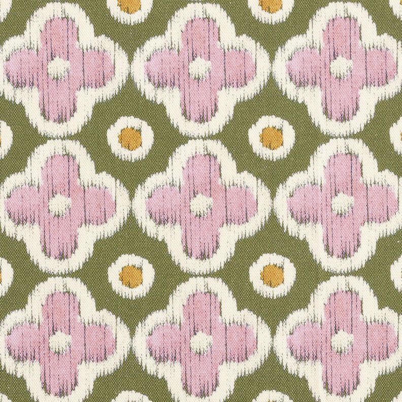 Tecido para decoração Lona Look bordado – verde-pinheiro/rosa-velho claro,  image number 1