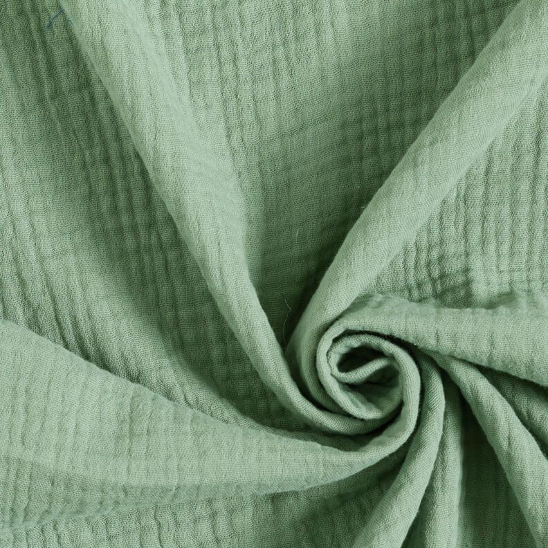 GOTS Musselina de algodão de três camadas – verde amarelado,  image number 4