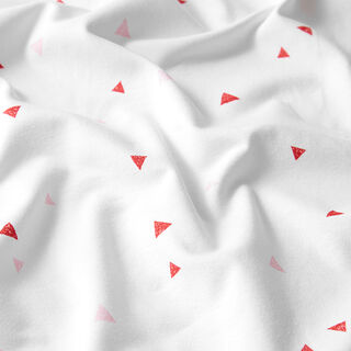 GOTS Jersey de algodão Triângulos Aparência carimbos | Tula – branco, 