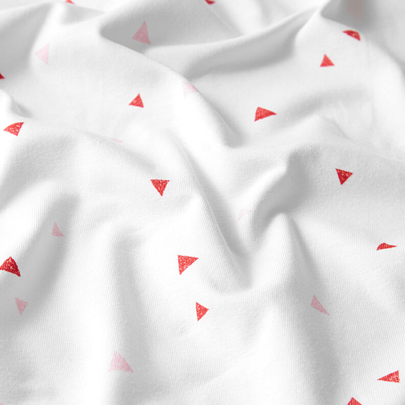 GOTS Jersey de algodão Triângulos Aparência carimbos | Tula – branco,  image number 2