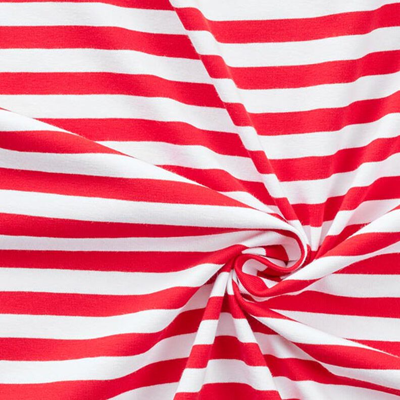 Jersey de algodão Riscas largas – vermelho/branco,  image number 3