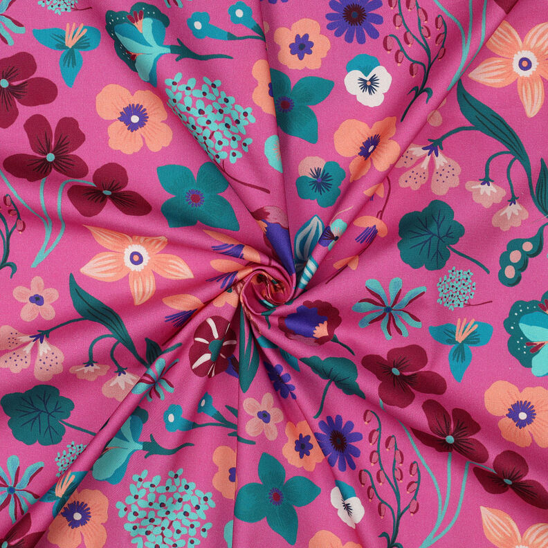 Popelina de algodão Meadow Flower Impressão Digital | Nerida Hansen – pink/azul petróleo,  image number 3