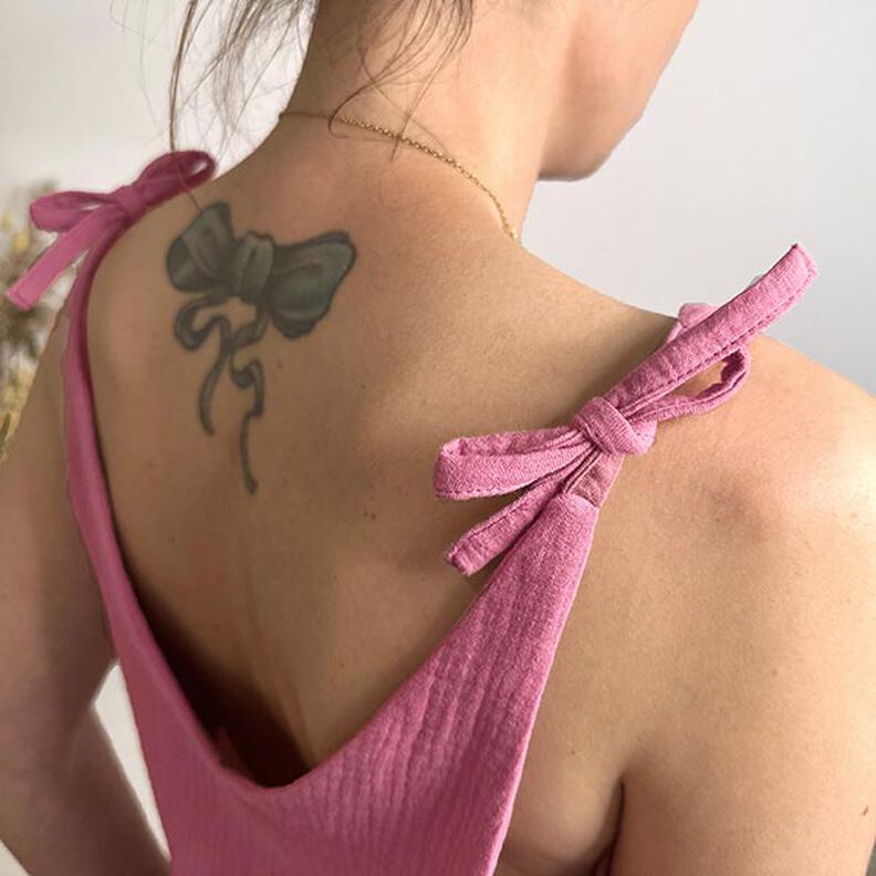 Musselina/ Tecido plissado duplo &ndash; p&uacute;rpura m&eacute;dia,  image number 9