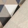 Tecido para decoração Meio linho Panamá Triângulos – beige/cinzento,  thumbnail number 4