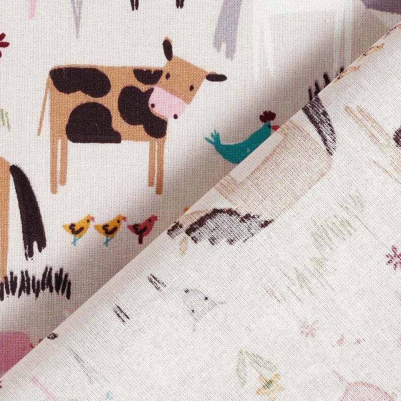 Tecido de algodão Cretone Animais da quinta – amêndoa,  image number 4