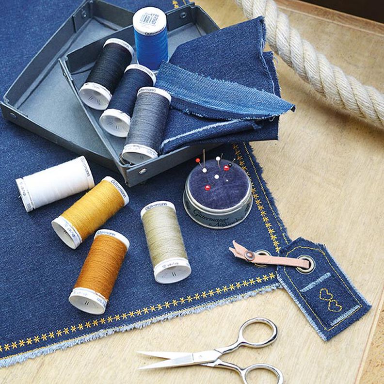 Kit de linhas de coser Denim [ 100m | 6 Unidade ] | Gütermann creativ – mistura de cores,  image number 10