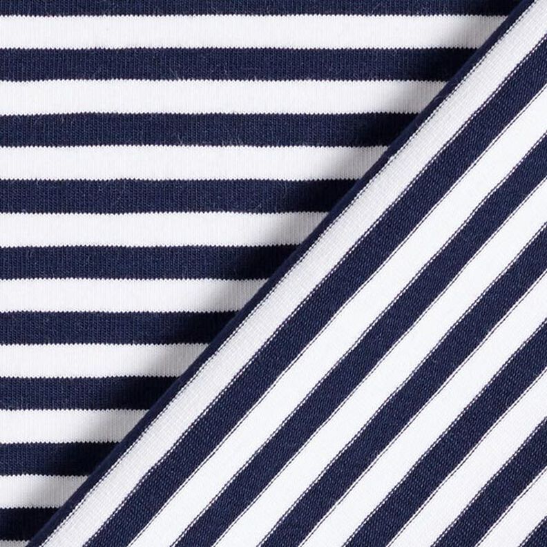 Jersey de algodão Riscas estreitas – azul-marinho/branco,  image number 5