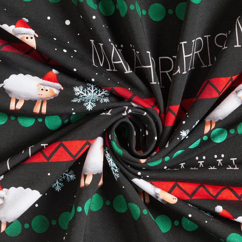 French Terry Sweat de verão Määährry Christmas | Glitzerpüppi – preto/cor de malagueta,  image number 3