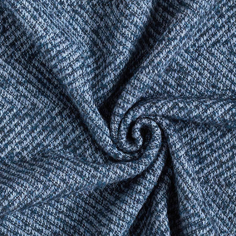 Tecido para sobretudos Mistura de lã Ziguezague – azul-marinho,  image number 3