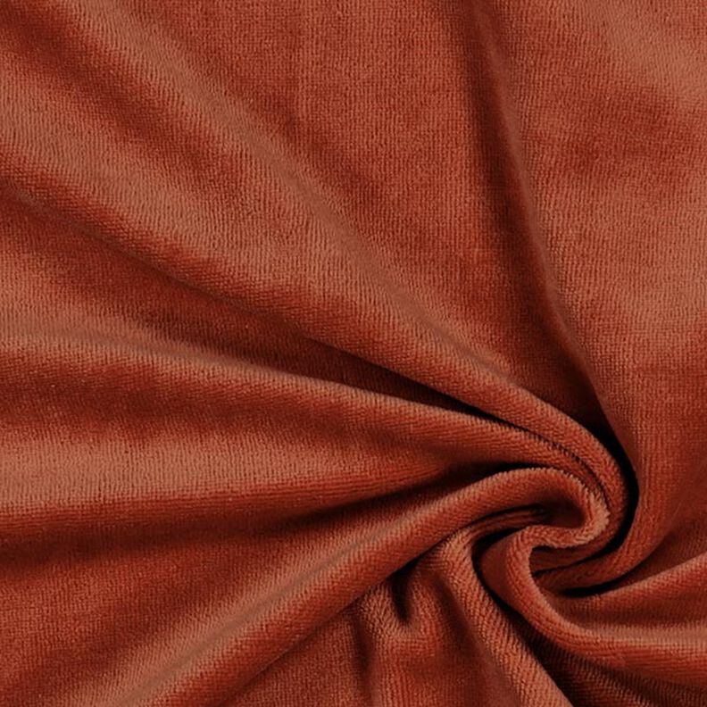 Tecido aveludado Nicki Liso – terracota,  image number 1