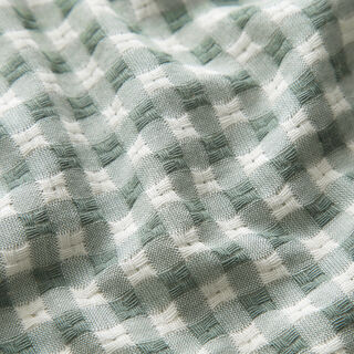 Tecido de algodão Textura xadrez – branco/verde amarelado, 