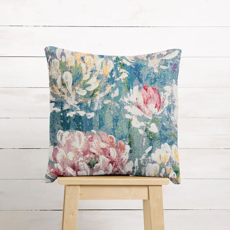 Tecido para decoração Gobelina Nenúfar – bege claro/verde,  image number 7