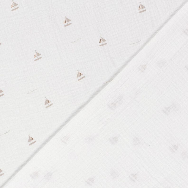 Musselina/ Tecido plissado duplo Barcos &agrave; vela &ndash; branco sujo/natural,  image number 4