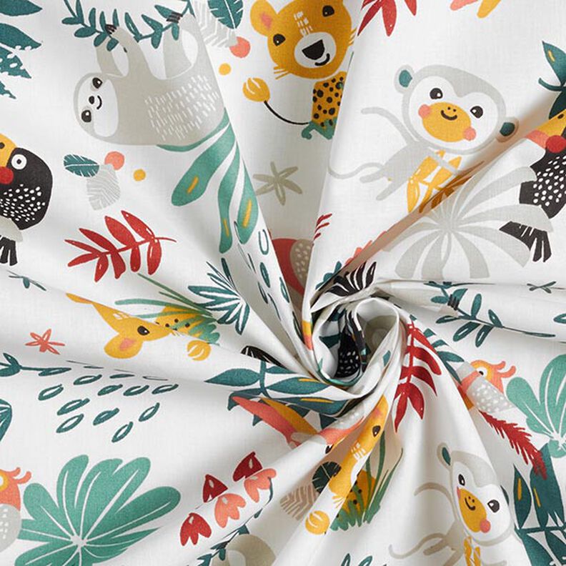 Tecido de algodão Cretone Selva – branco,  image number 3