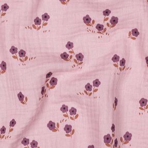 Musselina/ Tecido plissado duplo Florzinhas | Poppy Fabrics – rosa-velho claro, 