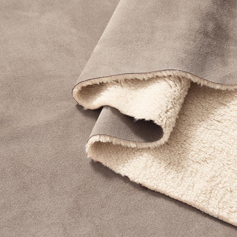 Tecido aveludado com reverso em pele Sherpa – anémona,  image number 2