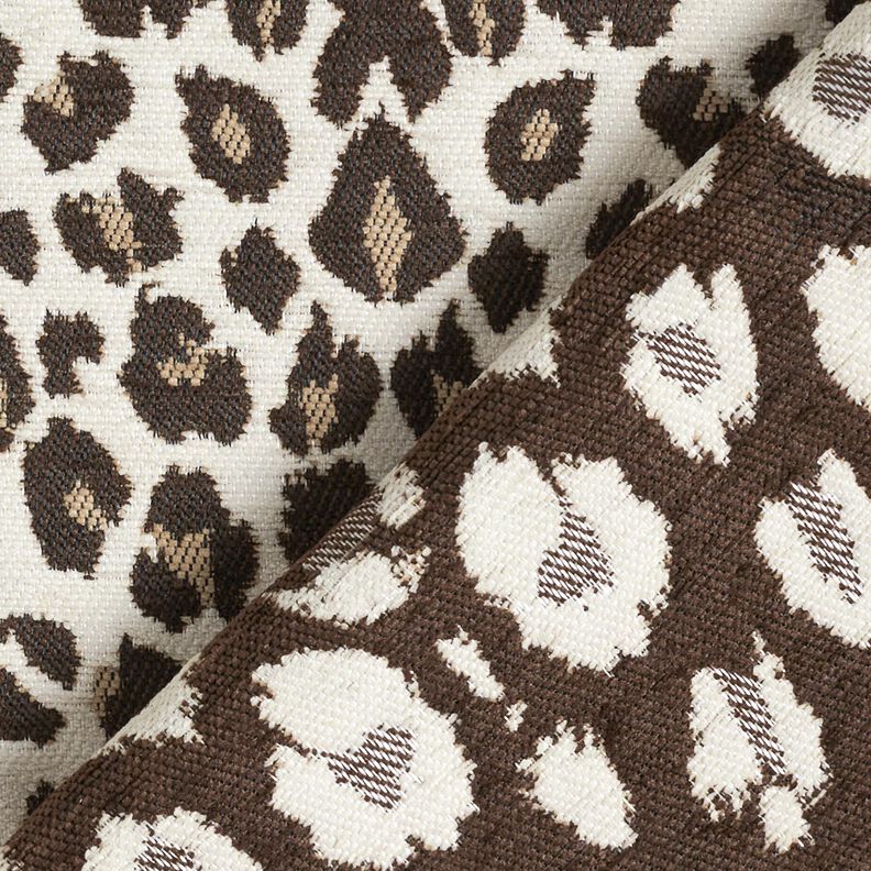 Tecido para estofos Jacquard Leopardo – creme/anémona,  image number 4