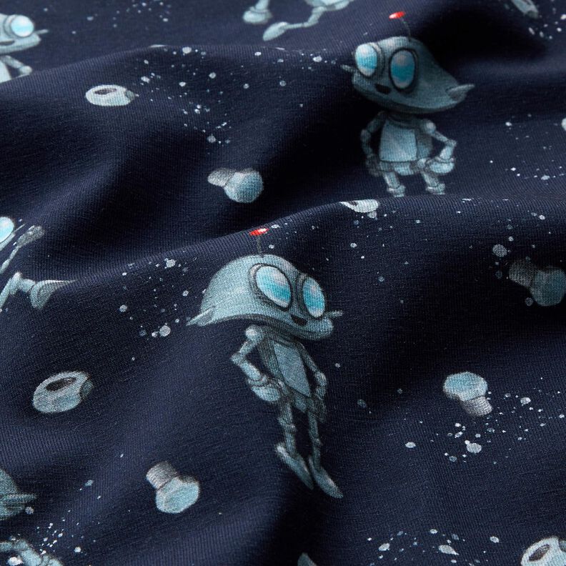 Jersey de algodão Robôs | Glitzerpüppi – azul-marinho,  image number 1