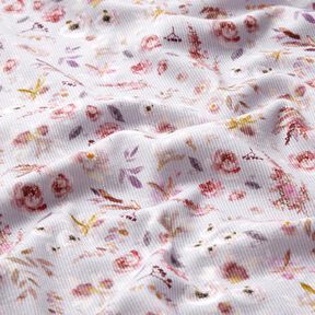 Jersey canelado Flores silvestres delicadas Impress&atilde;o digital &ndash; vermelho violeta p&aacute;lido/vermelho, 