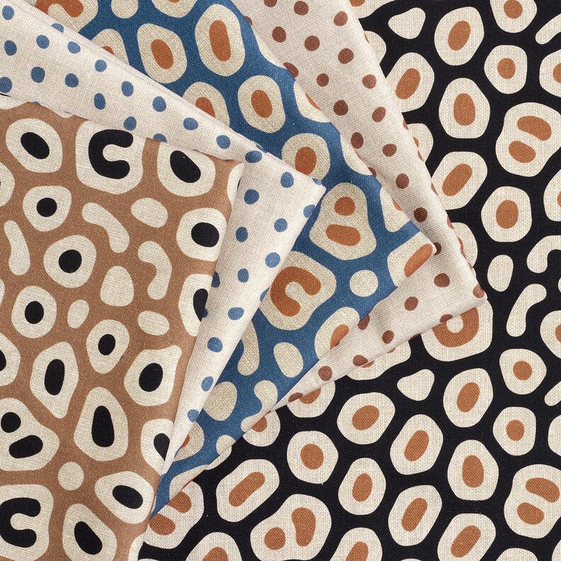 Tecido para decoração Meio linho Panamá Pintas soltas – castanho claro/caju,  image number 5