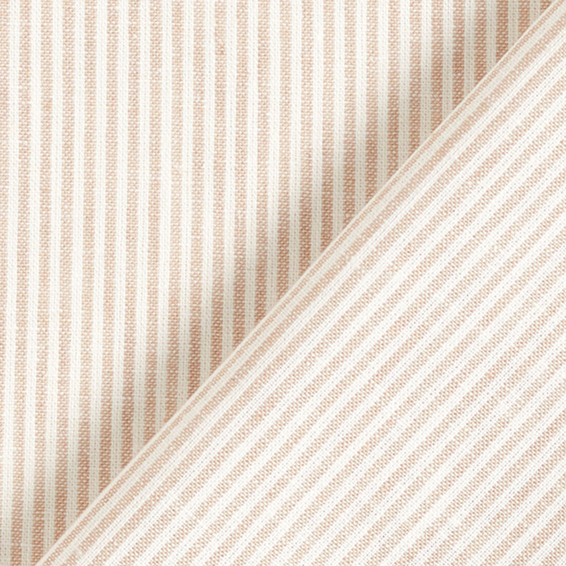 Mistura de linho e algodão Riscas estreitas – bege/branco sujo,  image number 4