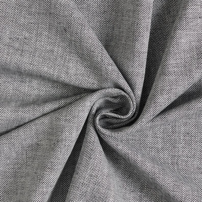 Mistura de linho e algodão Espinha de peixe – preto,  image number 3