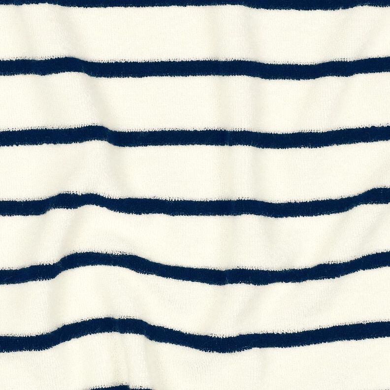 Tecido turco Jersey riscas – marfim/azul-noite,  image number 2