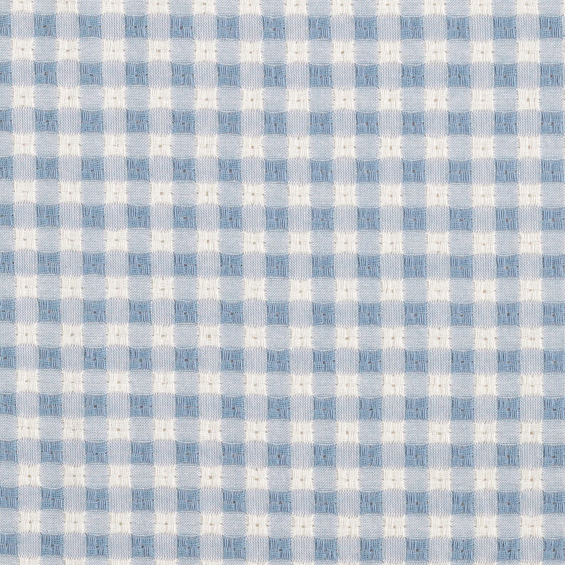 Tecido de algodão Textura xadrez – branco/azul claro,  image number 1