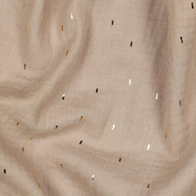 Musselina/ Tecido plissado duplo Retangular Estampado prateado | Poppy Fabrics – anémona/ouro,  image number 2