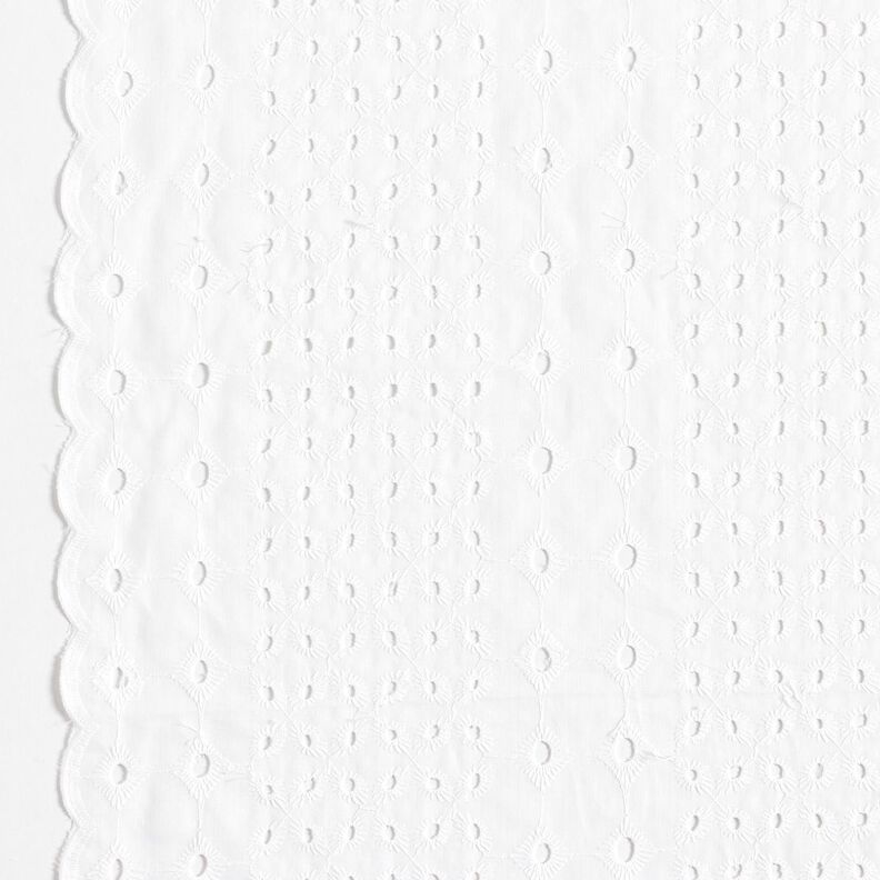 Tecido de algodão Bordado inglês Ornamentos – branco,  image number 1