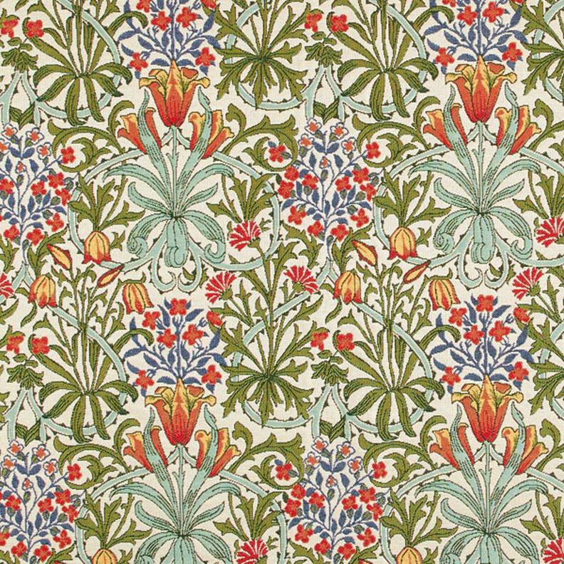 Tecido para decoração Gobelina motivo floral em art nouveau – creme/verde claro,  image number 1